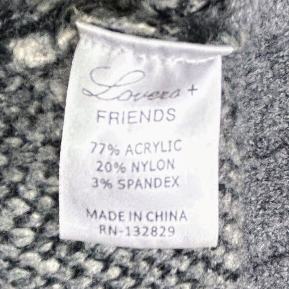 Lovers + Friends Speak Up Sweater Dress Charcoal Gray Leopard Knit Long Sleeve S - Picture 12 of 13